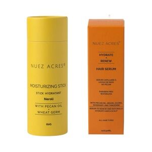 NIB Nuez Acres® Hair Serum and Face Moisturizing Stick, Set of 2